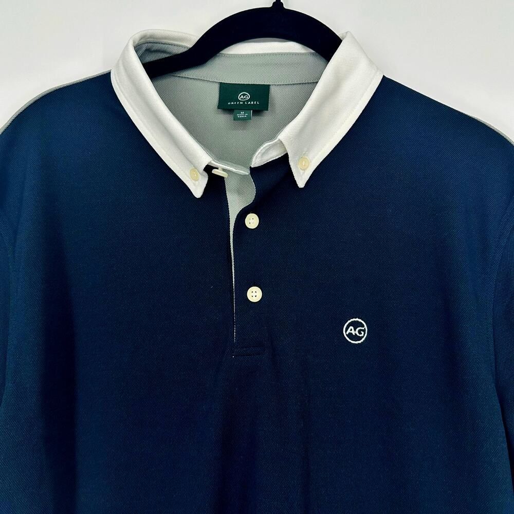 NWOT AG Adriano Goldschmied Green Label Polo Mens M Colorblock Golf Performance